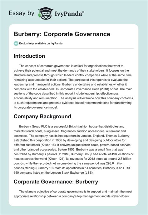 burberry corporate governance|who owns burberry brand.